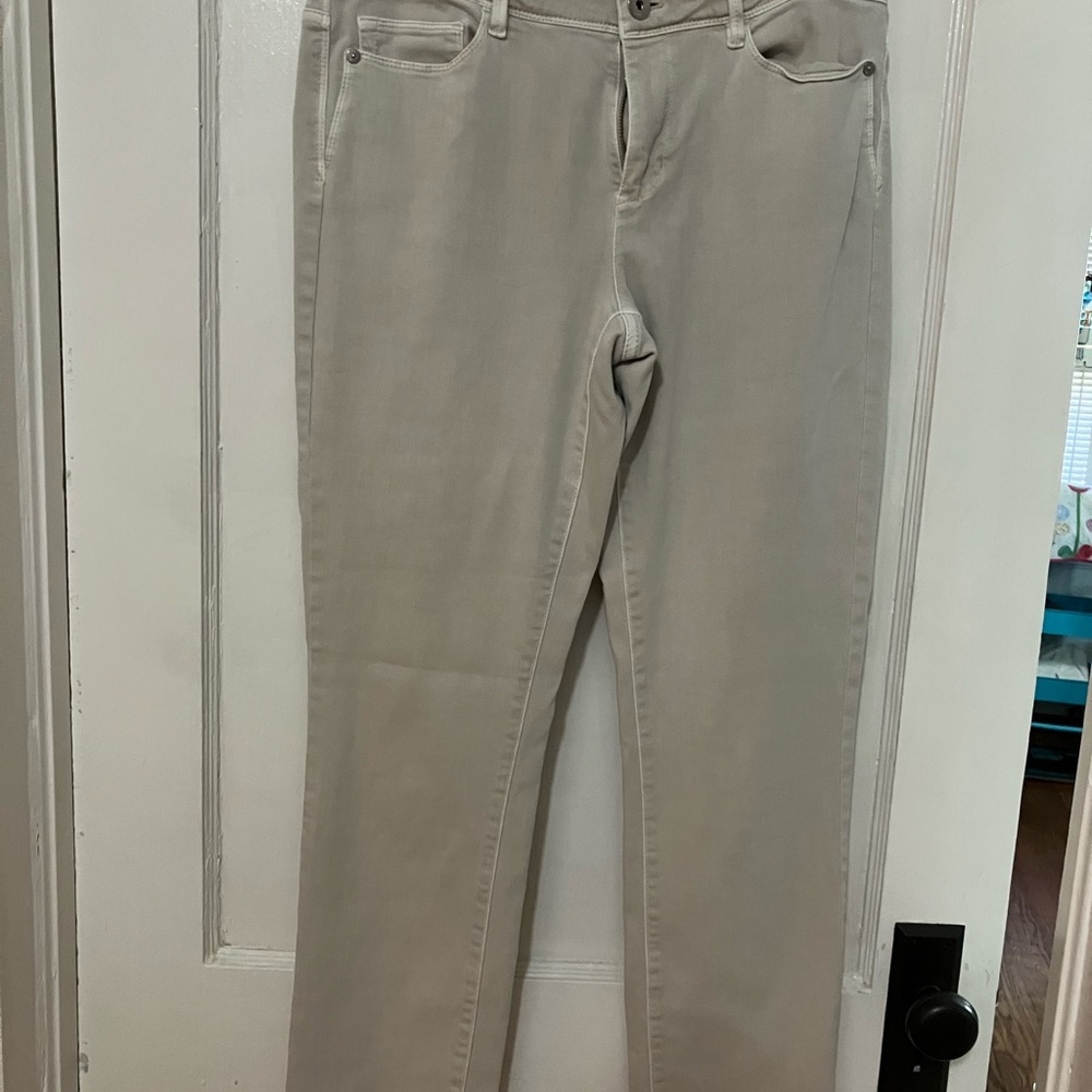 J. Jill Women's Light Tan Slim Ankle Jeans 8 tall